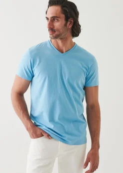 PATRICK ASSARAF Pima Cotton Stretch V-Neck T-Shirt|Men T-Shirts