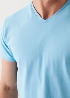PATRICK ASSARAF Pima Cotton Stretch V-Neck T-Shirt|Men T-Shirts