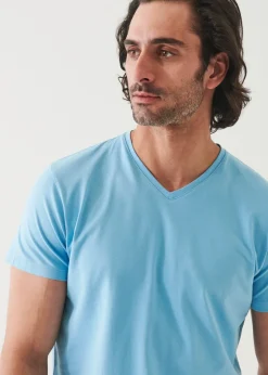 PATRICK ASSARAF Pima Cotton Stretch V-Neck T-Shirt|Men T-Shirts