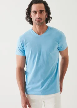 PATRICK ASSARAF Pima Cotton Stretch V-Neck T-Shirt|Men T-Shirts