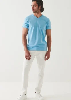 PATRICK ASSARAF Pima Cotton Stretch V-Neck T-Shirt|Men T-Shirts