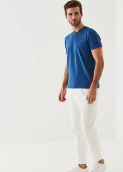 PATRICK ASSARAF Pima Cotton Stretch V-Neck T-Shirt|Men T-Shirts