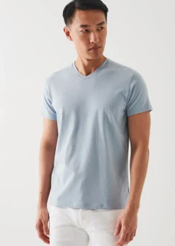 PATRICK ASSARAF Pima Cotton Stretch V-Neck T-Shirt|Men T-Shirts