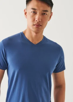 PATRICK ASSARAF Pima Cotton Stretch V-Neck T-Shirt|Men T-Shirts