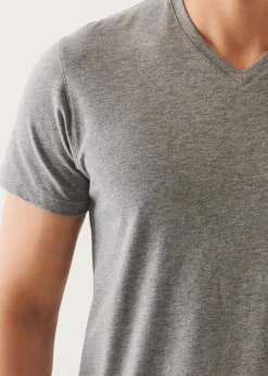 PATRICK ASSARAF Pima Cotton Stretch V-Neck T-Shirt|Men T-Shirts
