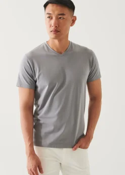 PATRICK ASSARAF Pima Cotton Stretch V-Neck T-Shirt|Men T-Shirts