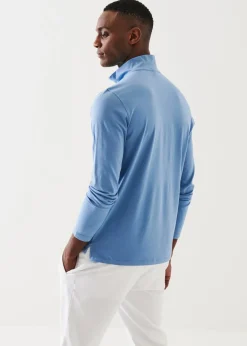 PATRICK ASSARAF Pima Cotton Stretch Zip Mock|Men Sweatshirts & Hoodies