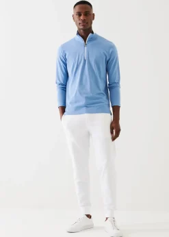 PATRICK ASSARAF Pima Cotton Stretch Zip Mock|Men Sweatshirts & Hoodies