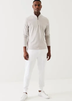 PATRICK ASSARAF Pima Cotton Stretch Zip Mock|Men Sweatshirts & Hoodies