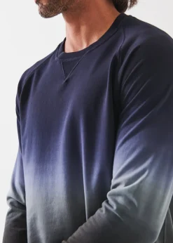 PATRICK ASSARAF Pima Stretch Fleece Degrade Crewneck|Men Sweatshirts & Hoodies