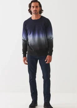 PATRICK ASSARAF Pima Stretch Fleece Degrade Crewneck|Men Sweatshirts & Hoodies