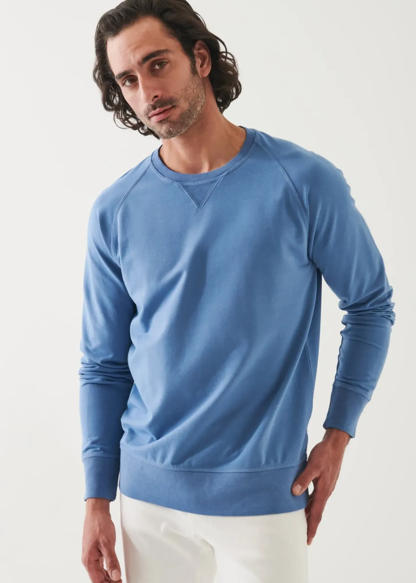 PATRICK ASSARAF Pima Stretch Fleece Track Jacket|Men Sweatshirts & Hoodies