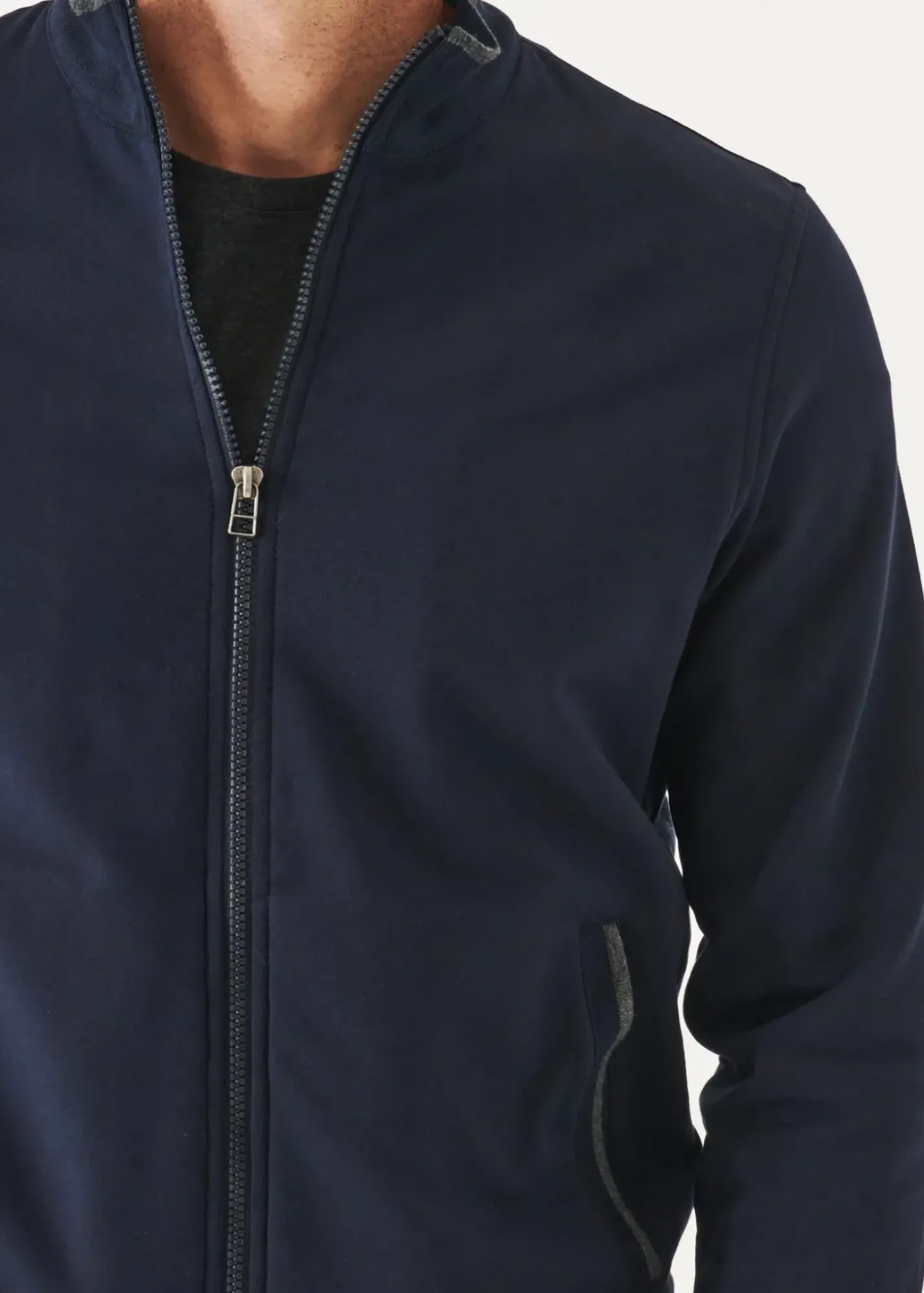 PATRICK ASSARAF Pima Stretch Fleece Track Jacket|Men Sweatshirts & Hoodies