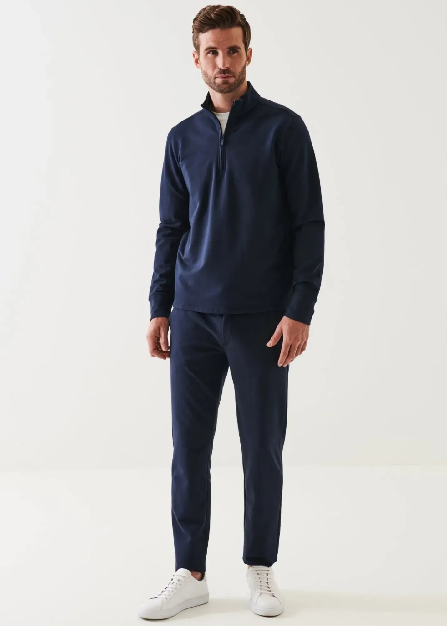 PATRICK ASSARAF Pima Stretch Fleece Zip-Up Hoodie|Men Sweatshirts & Hoodies