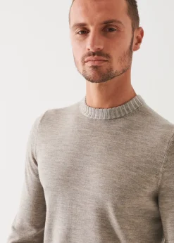 PATRICK ASSARAF Plaited Merino Wool Crewneck|Men Knitwear