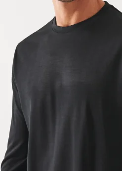 PATRICK ASSARAF Reda Active Wool Long-Sleeve Knit T-Shirt|Men T-Shirts