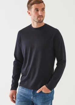 PATRICK ASSARAF Reda Active Wool Long-Sleeve Knit T-Shirt|Men T-Shirts