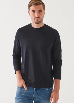 PATRICK ASSARAF Reda Active Wool Long-Sleeve Knit T-Shirt|Men T-Shirts