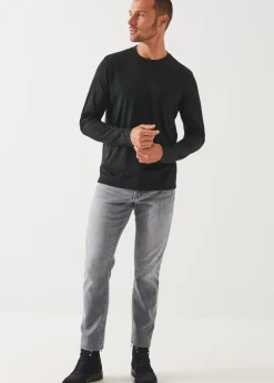 PATRICK ASSARAF Reda Active Wool Long-Sleeve Knit T-Shirt|Men T-Shirts