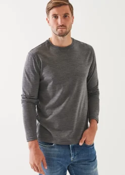 PATRICK ASSARAF Reda Active Wool Long-Sleeve Knit T-Shirt|Men T-Shirts