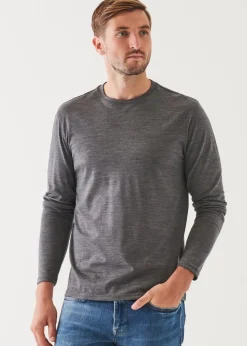 PATRICK ASSARAF Reda Active Wool Long-Sleeve Knit T-Shirt|Men T-Shirts