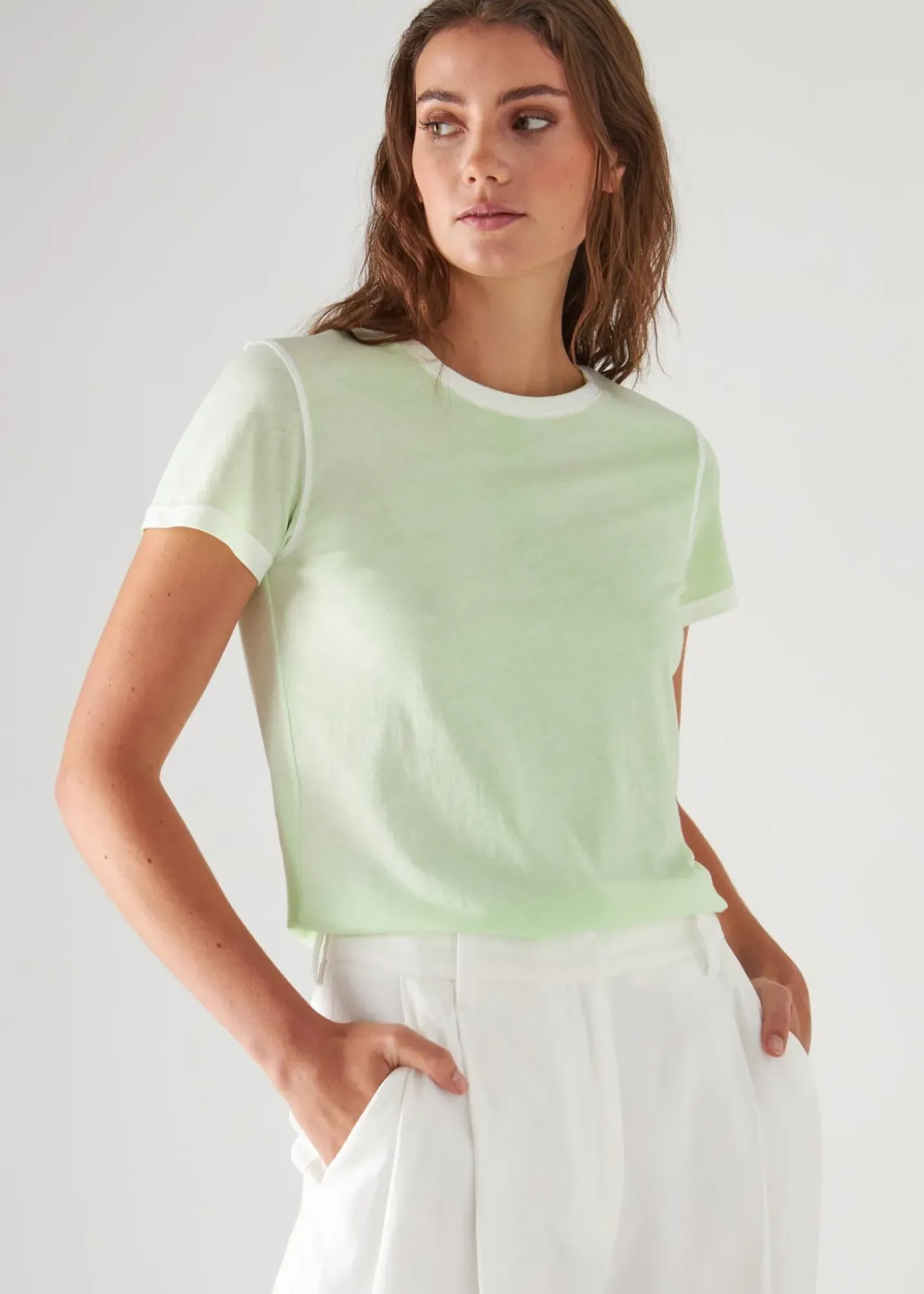 PATRICK ASSARAF Reverse Spray Lightweight Pima Cotton T-Shirt|Women T-Shirts