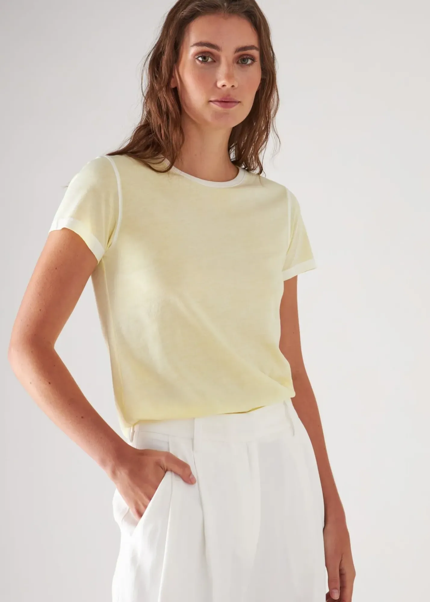 PATRICK ASSARAF Reverse Spray Lightweight Pima Cotton T-Shirt|Women T-Shirts