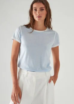 PATRICK ASSARAF Reverse Spray Lightweight Pima Cotton T-Shirt|Women T-Shirts