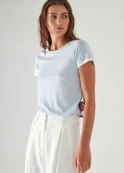 PATRICK ASSARAF Reverse Spray Lightweight Pima Cotton T-Shirt|Women T-Shirts