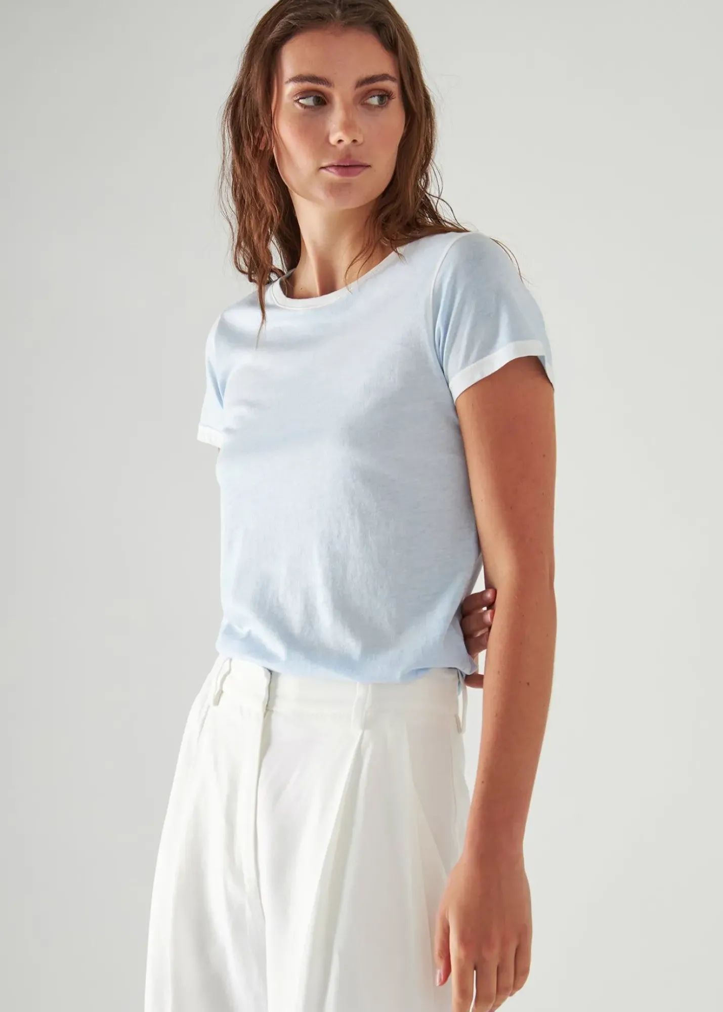 PATRICK ASSARAF Reverse Spray Lightweight Pima Cotton T-Shirt|Women T-Shirts