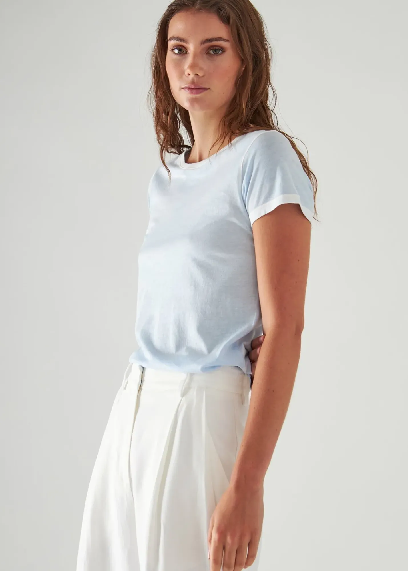 PATRICK ASSARAF Reverse Spray Lightweight Pima Cotton T-Shirt|Women T-Shirts