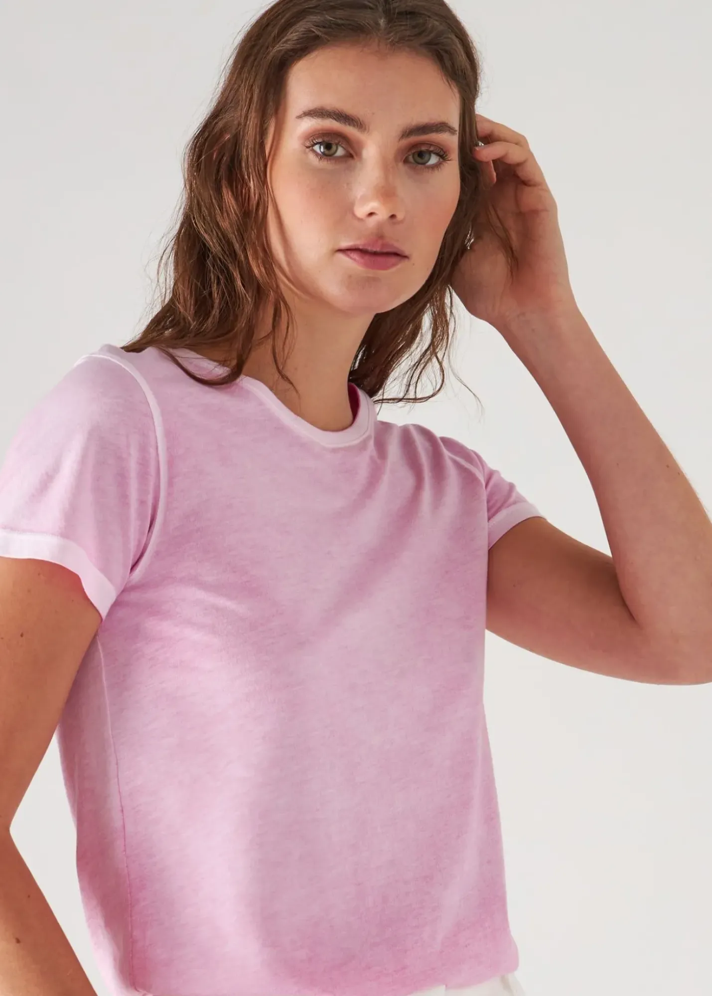 PATRICK ASSARAF Reverse Spray Lightweight Pima Cotton T-Shirt|Women T-Shirts