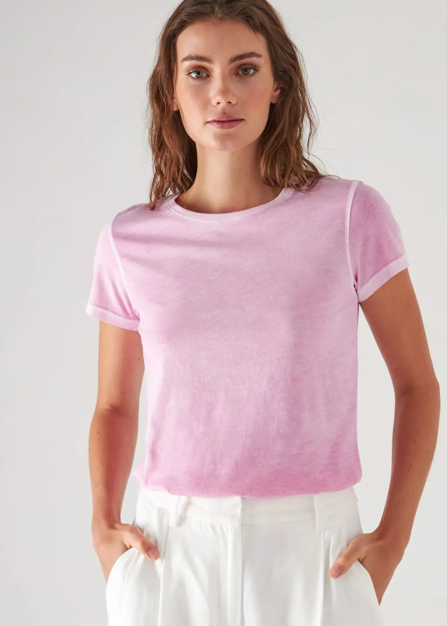 PATRICK ASSARAF Reverse Spray Lightweight Pima Cotton T-Shirt|Women T-Shirts
