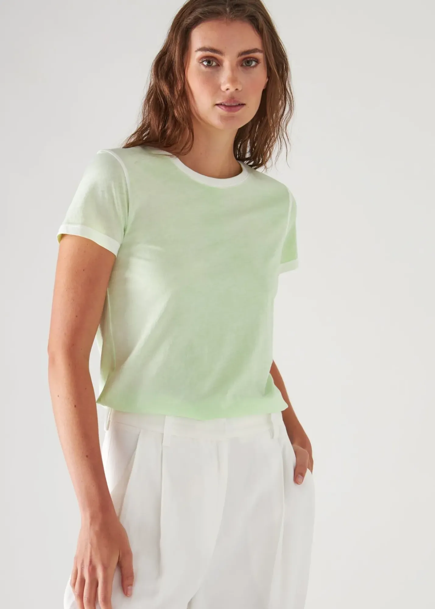 PATRICK ASSARAF Reverse Spray Lightweight Pima Cotton T-Shirt|Women T-Shirts