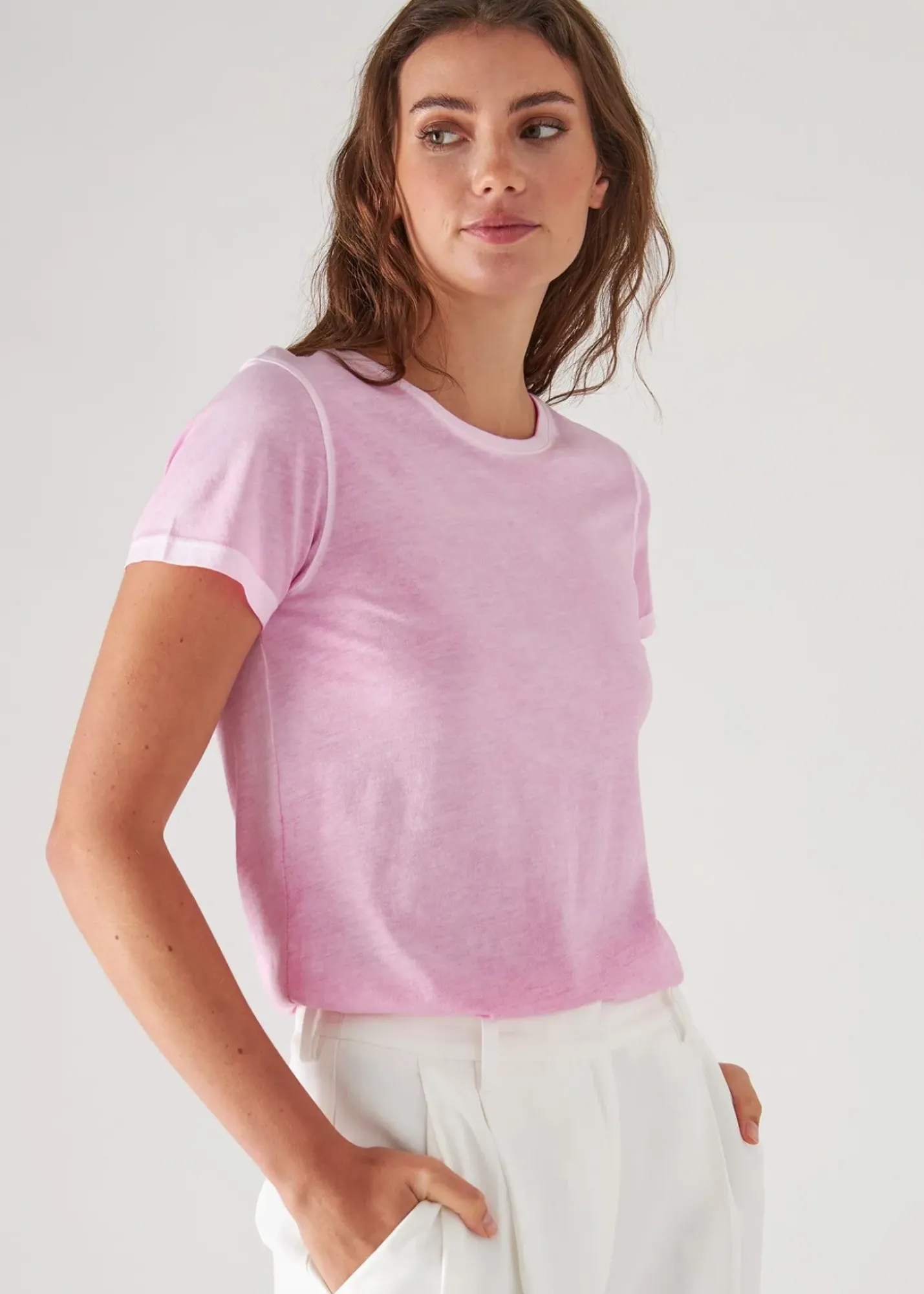 PATRICK ASSARAF Reverse Spray Lightweight Pima Cotton T-Shirt|Women T-Shirts