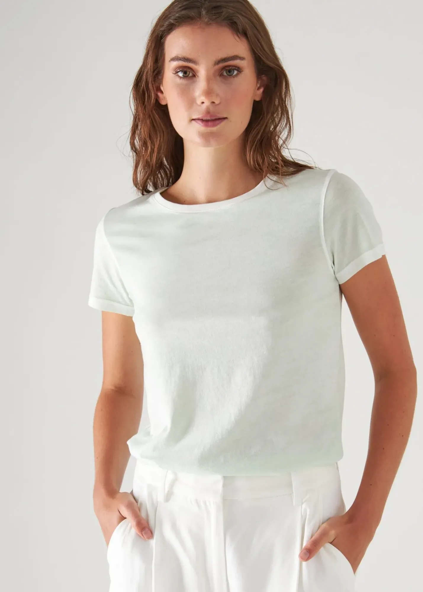 PATRICK ASSARAF Reverse Spray Lightweight Pima Cotton T-Shirt|Women T-Shirts