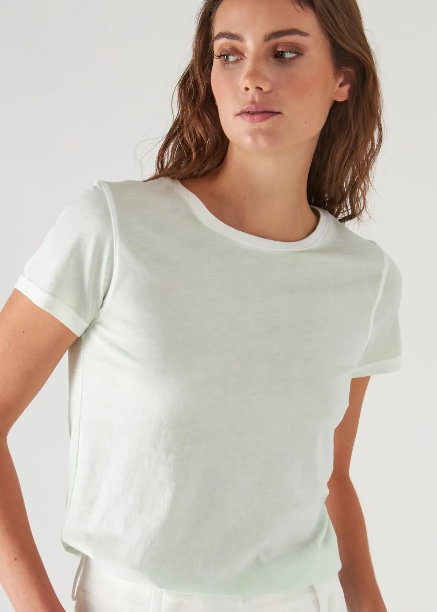 PATRICK ASSARAF Reverse Spray Lightweight Pima Cotton T-Shirt|Women T-Shirts