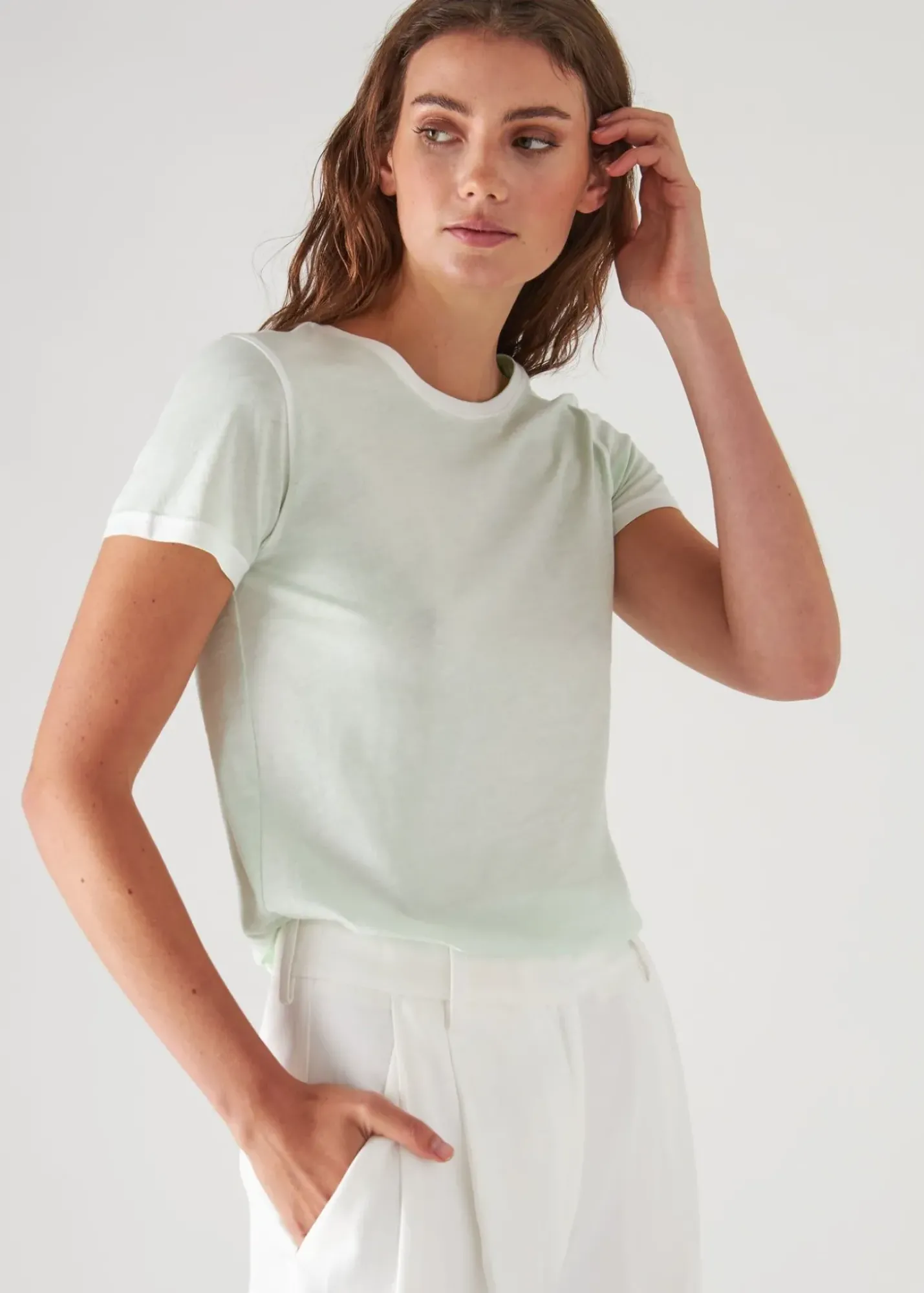 PATRICK ASSARAF Reverse Spray Lightweight Pima Cotton T-Shirt|Women T-Shirts