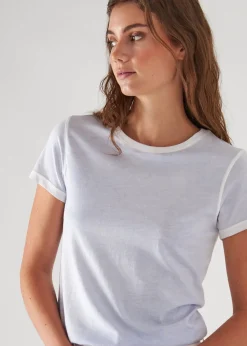 PATRICK ASSARAF Reverse Spray Lightweight Pima Cotton T-Shirt|Women T-Shirts