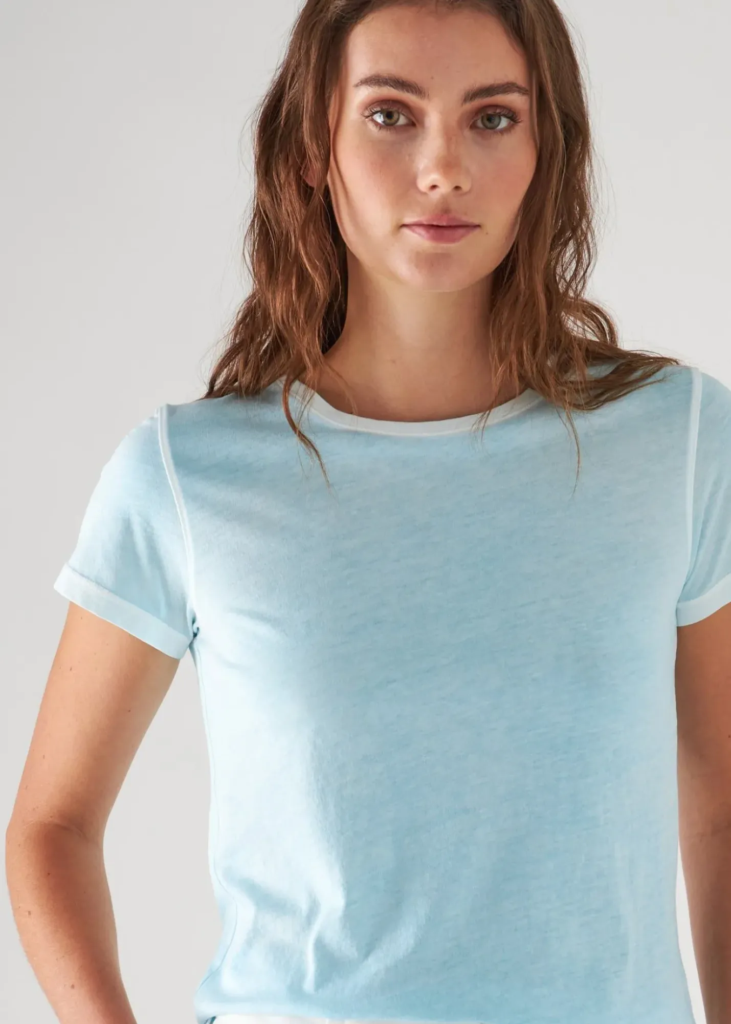 PATRICK ASSARAF Reverse Spray Lightweight Pima Cotton T-Shirt|Women T-Shirts