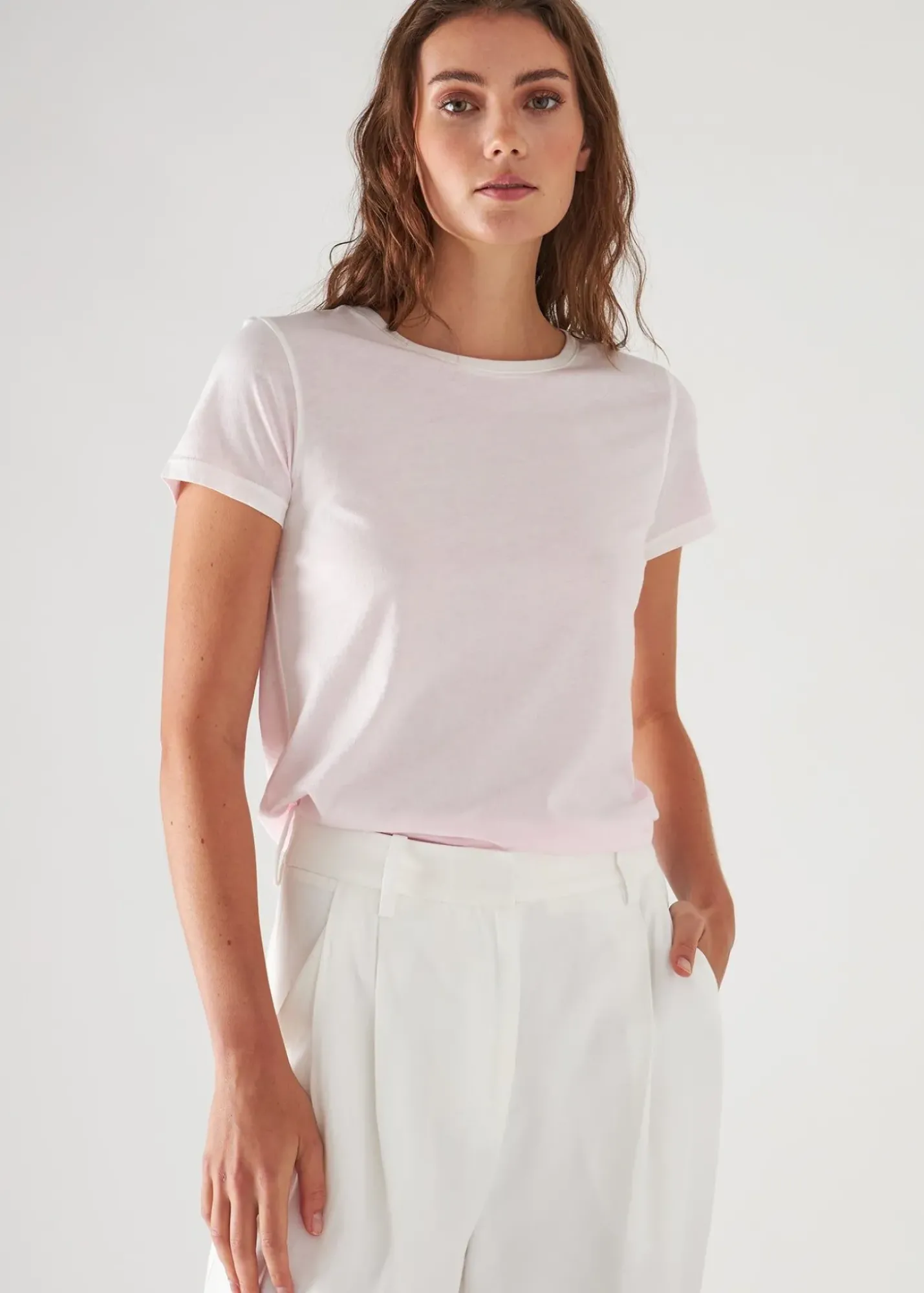 PATRICK ASSARAF Reverse Spray Lightweight Pima Cotton T-Shirt|Women T-Shirts