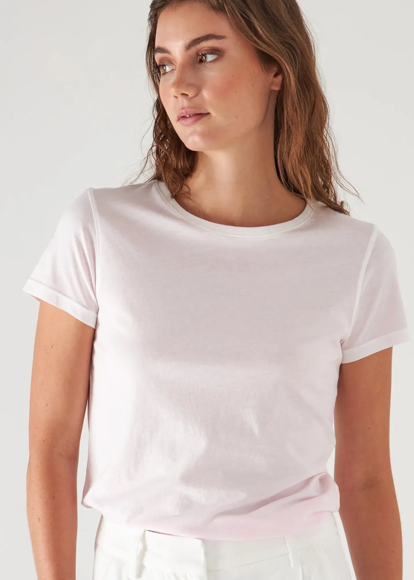 PATRICK ASSARAF Reverse Spray Lightweight Pima Cotton T-Shirt|Women T-Shirts