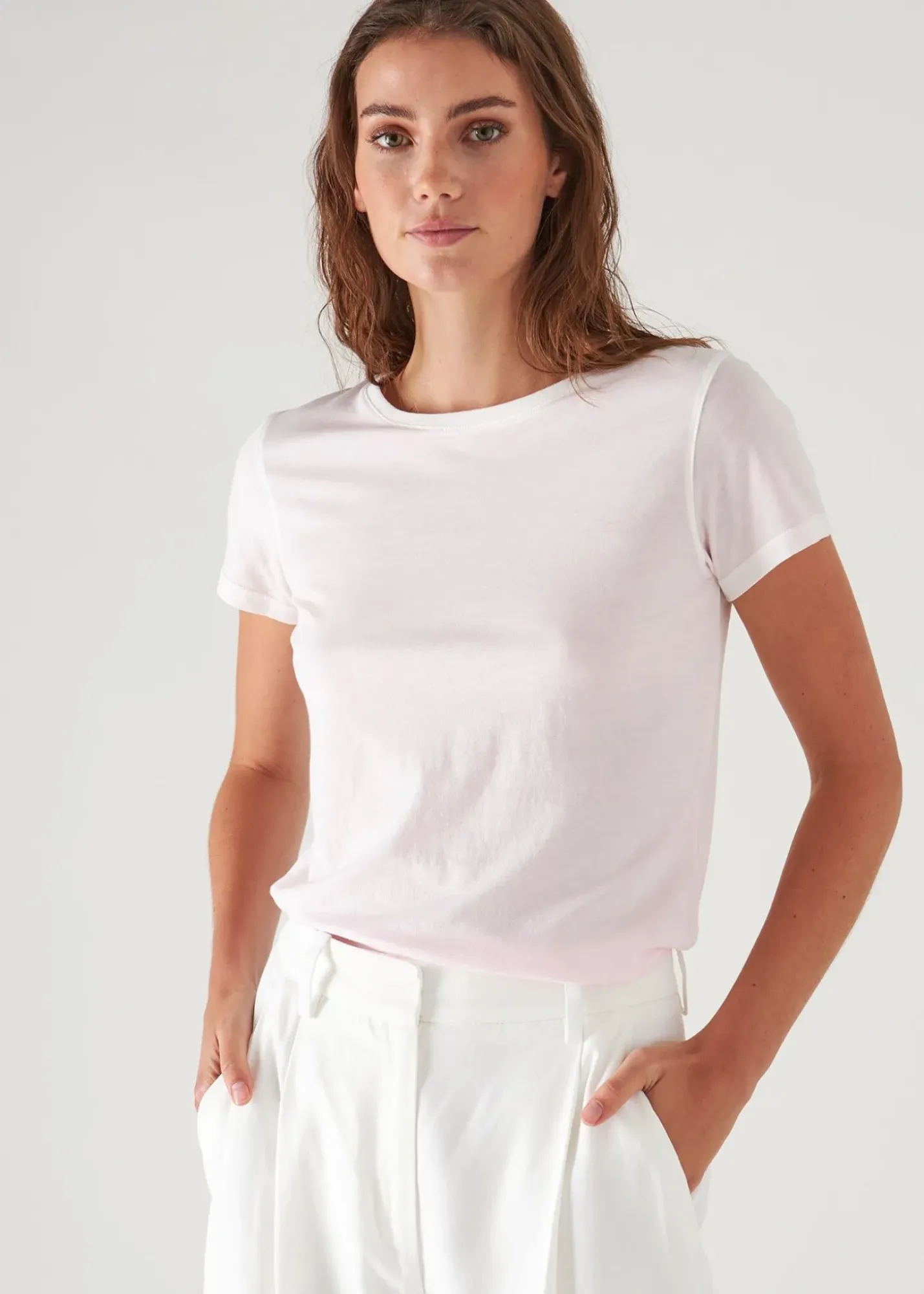 PATRICK ASSARAF Reverse Spray Lightweight Pima Cotton T-Shirt|Women T-Shirts