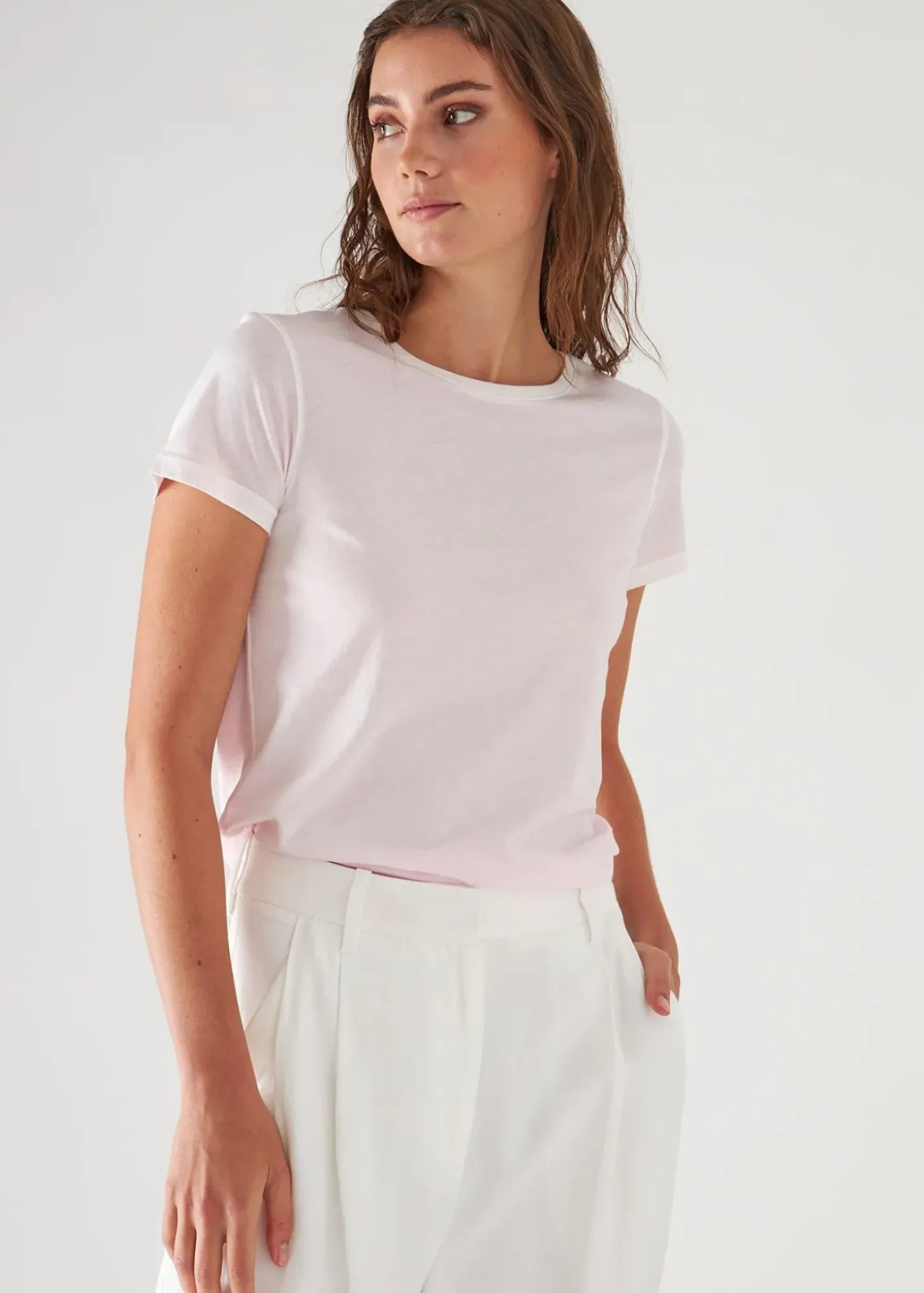 PATRICK ASSARAF Reverse Spray Lightweight Pima Cotton T-Shirt|Women T-Shirts