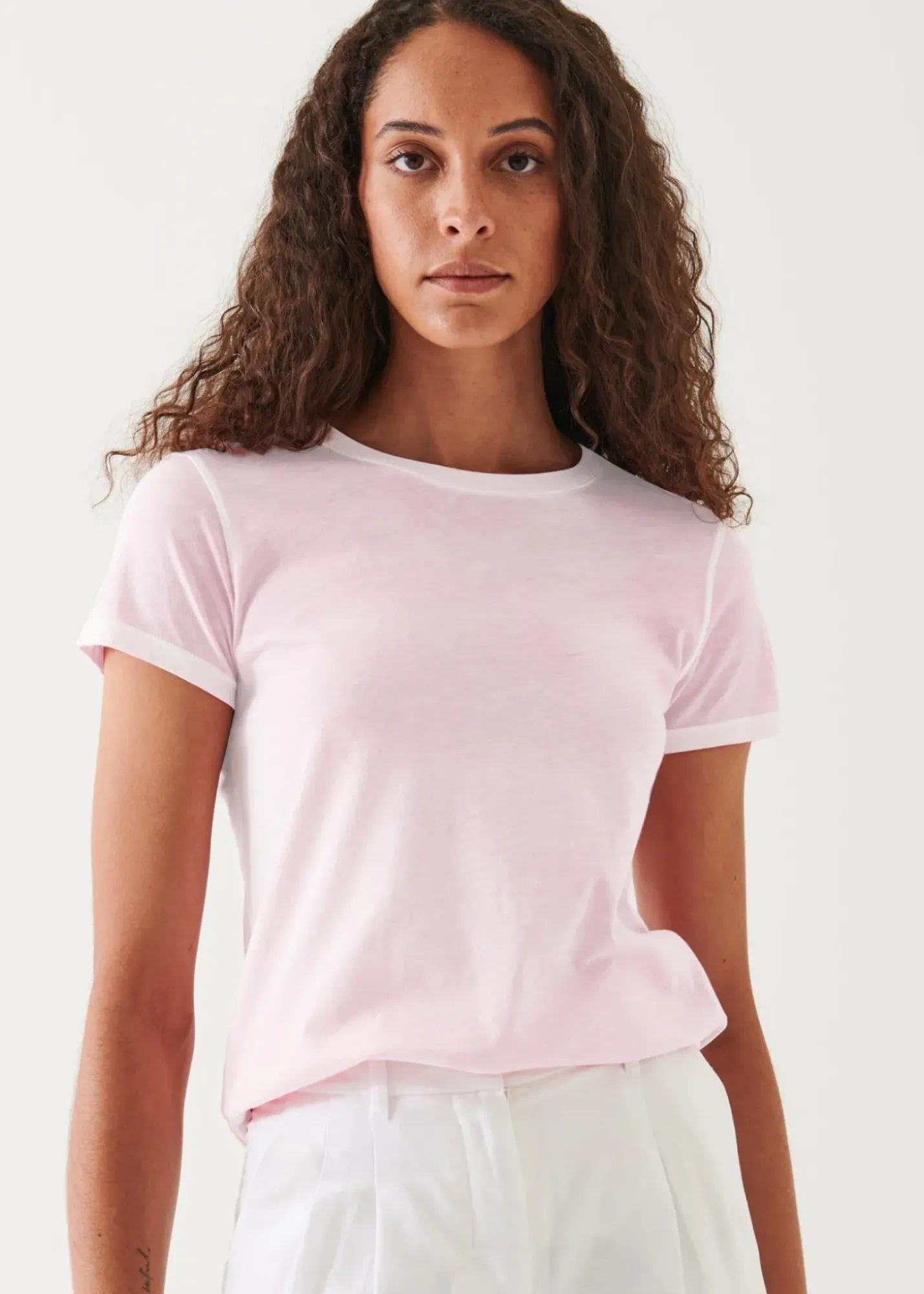 PATRICK ASSARAF Reverse Spray Lightweight Pima Cotton T-Shirt|Women T-Shirts