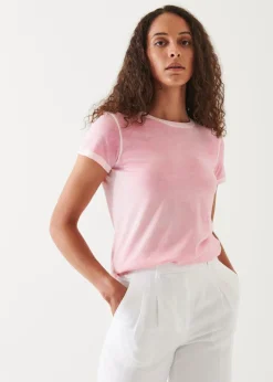 PATRICK ASSARAF Reverse Spray Lightweight Pima Cotton T-Shirt|Women T-Shirts