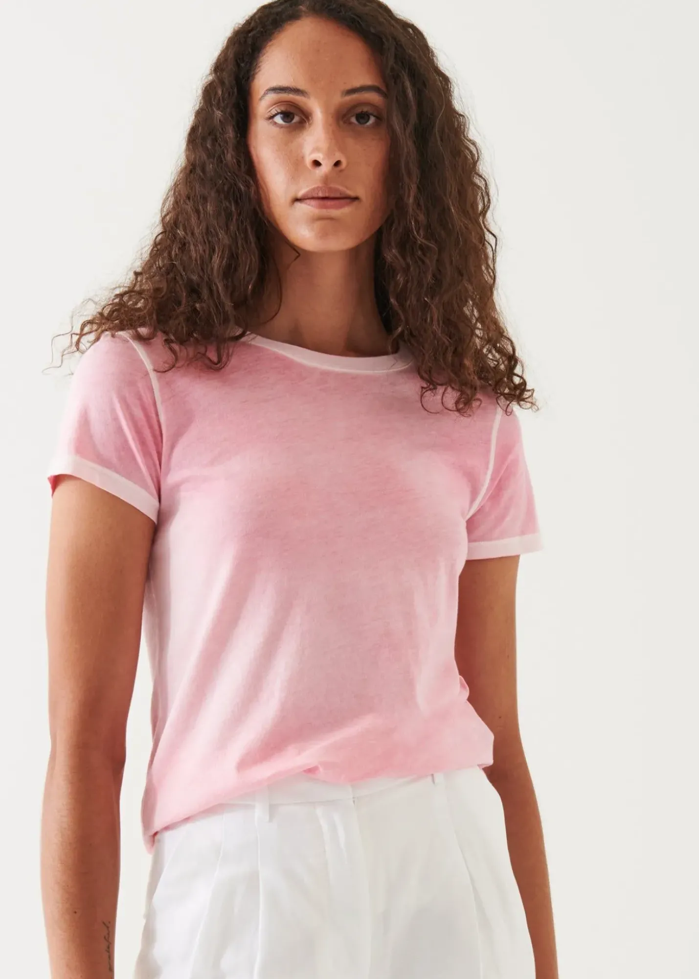 PATRICK ASSARAF Reverse Spray Lightweight Pima Cotton T-Shirt|Women T-Shirts