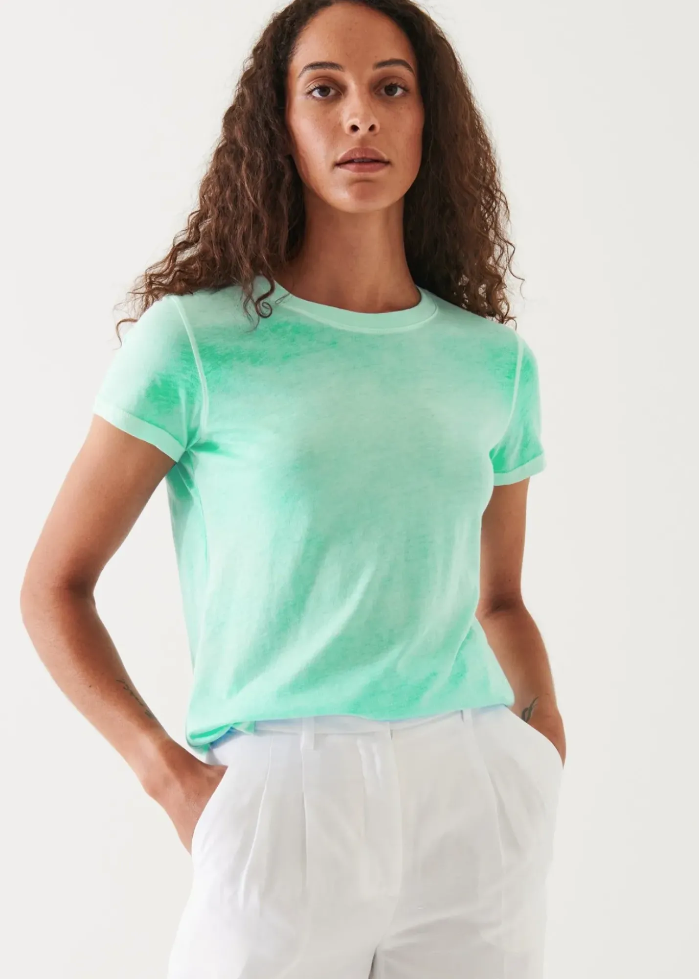 PATRICK ASSARAF Reverse Spray Lightweight Pima Cotton T-Shirt|Women T-Shirts