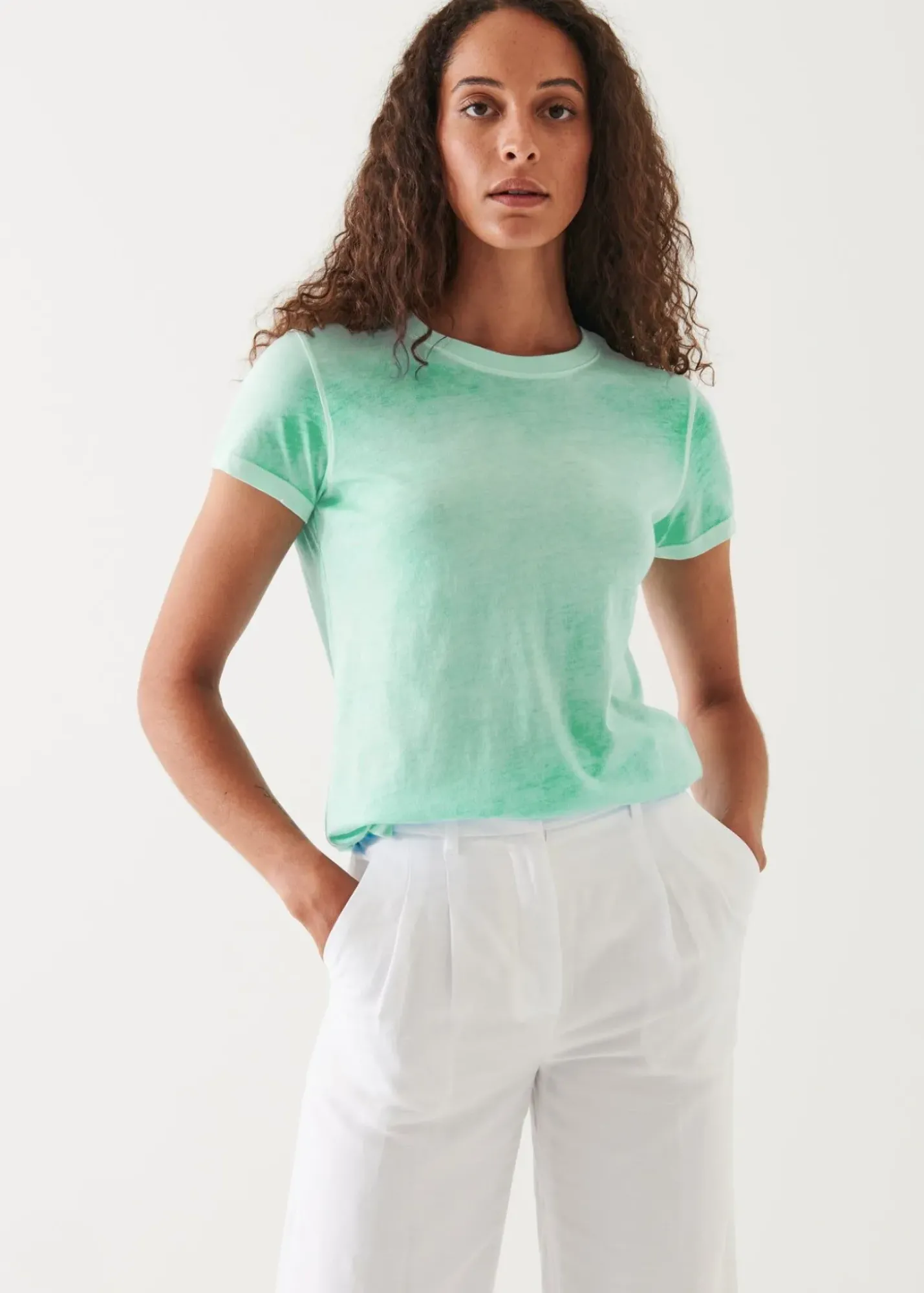 PATRICK ASSARAF Reverse Spray Lightweight Pima Cotton T-Shirt|Women T-Shirts