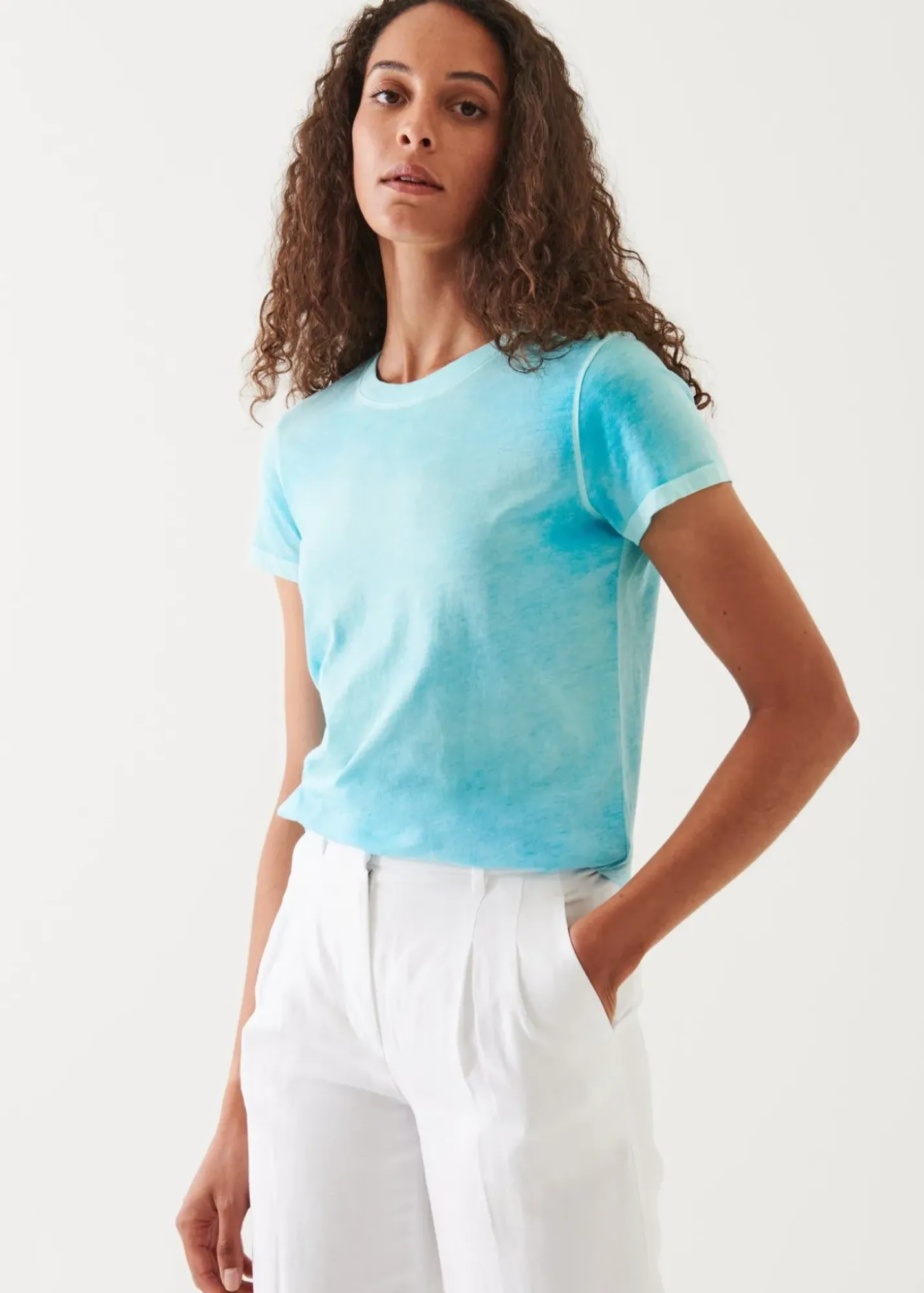 PATRICK ASSARAF Reverse Spray Lightweight Pima Cotton T-Shirt|Women T-Shirts